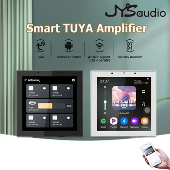 Умный домашний кинотеатр Настенный Android 11 Усилитель звука WiFi Bluetooth Сенсорный экран 2 или 4 канала Аудио Музыкальная панель Поддержка TUYA