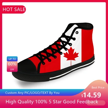 Флаг Канады, Красный Клен, Горячая забавная повседневная ткань, модная парусиновая обувь с 3D принтом, мужские И женские Легкие Дышащие Кроссовки
