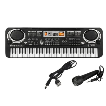 Цифровая музыкальная электронная клавиатура Электронная клавиатура с 61 клавишами Музыкальные игрушечные клавиатуры для детей от 3 до 12 лет
