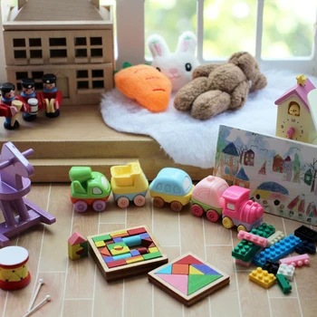 миниатюрный кукольный домик из 3шт, детская комната, модель автомобиля, мини-украшение дома для кукольных аксессуаров, игрушки