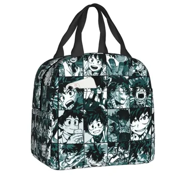 My Hero Academia Midoriya Izuku Collage Ланч-бокс для женщин с термоохлаждением, сумка для ланча с изоляцией для еды, Офисные сумки для пикника, сумки-тоут