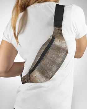 Картина маслом, абстрактная геометрическая коричневая мужская Женская поясная сумка, поясная сумка для телефона, сумка для кошелька, водонепроницаемые набедренные сумки типа 