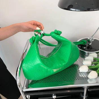 Модная зеленая сумка-хобо 2023 года, роскошная дизайнерская сумка-клатч, Брендовая женская сумка через плечо с каменным узором, кожаная сумка через плечо