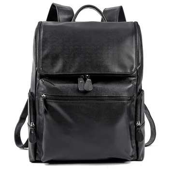 Мужской рюкзак из натуральной кожи с 15,6-дюймовым ноутбуком для подростков, повседневные мужские рюкзаки Mochila Male