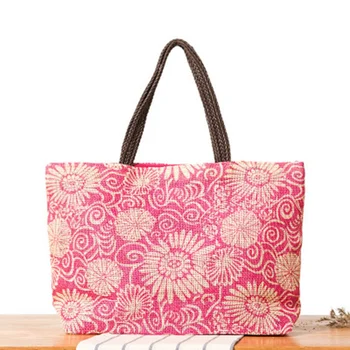 Простая и универсальная пляжная сумка в студенческом стиле сверхбольшой емкости, повседневная соломенная сумка на одно плечо, плетеная сумка для летних каникул